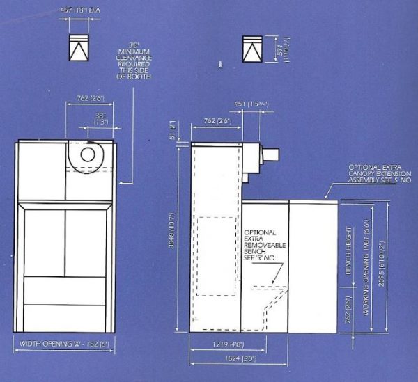 TEMA NP SPRAY BOOTH DIMENSIONS